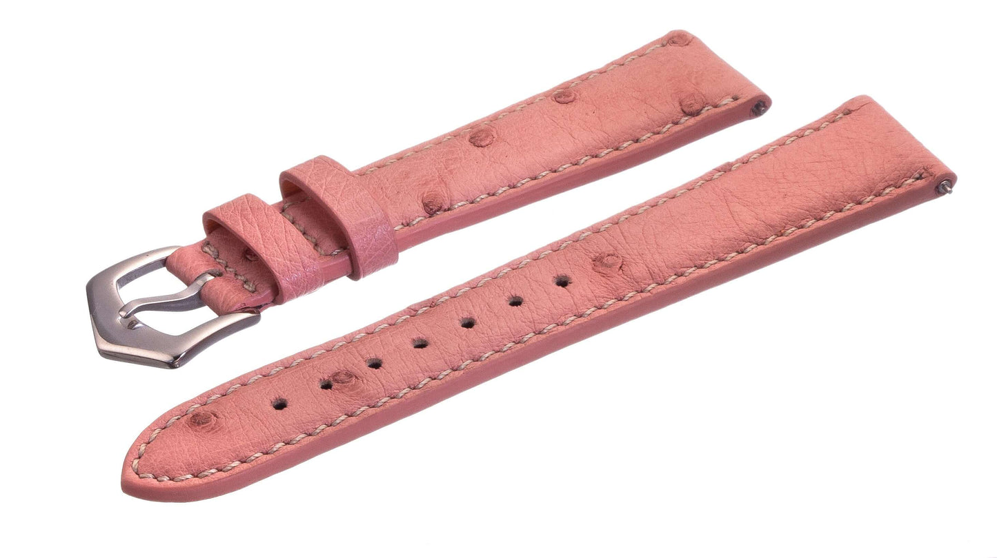 Pink Ostrich Watch Band - Milano Straps